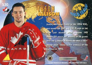 1994-95 Pinnacle #530 Jason Allison Back
