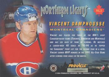 1994-95 Pinnacle - Northern Lights #NL3 Vincent Damphousse Back