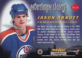 1994-95 Pinnacle - Northern Lights #NL14 Jason Arnott Back