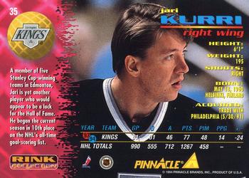 1994-95 Pinnacle - Rink Collection #35 Jari Kurri Back