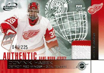 2002-03 Pacific Atomic - Authentic Game-Worn Jersey Patch Variation #6 Dominik Hasek Front
