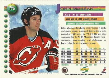1994-95 Score #172 John MacLean Back