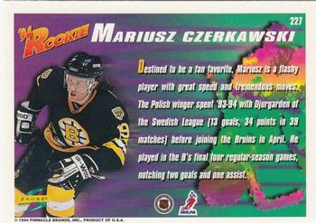 1994-95 Score #227 Mariusz Czerkawski Back