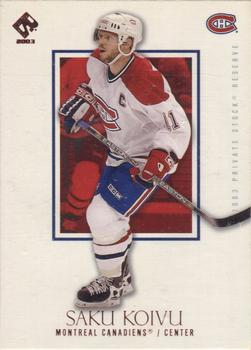 2002-03 Pacific Private Stock Reserve - Red #53 Saku Koivu Front