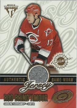 2002-03 Pacific Private Stock Titanium - Jerseys #8 Rod Brind'Amour Front