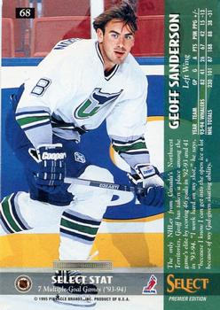 1994-95 Select #68 Geoff Sanderson Back