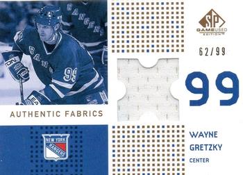 2002-03 SP Game Used - Authentic Fabrics Gold #AF-GY Wayne Gretzky Front