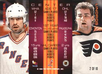 1994-95 Stadium Club - Dynasty and Destiny #2 Mark Messier / Eric Lindros Back