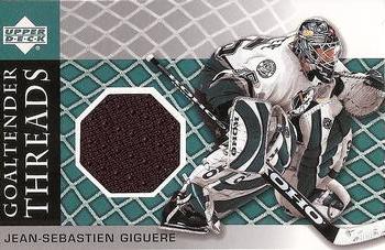 2002-03 Upper Deck - Goaltender Threads #GT-JG Jean-Sebastien Giguere Front