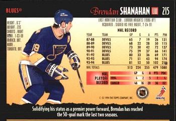 1994-95 Topps Premier #215 Brendan Shanahan Back