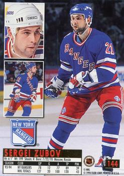 1994-95 Ultra #144 Sergei Zubov Back