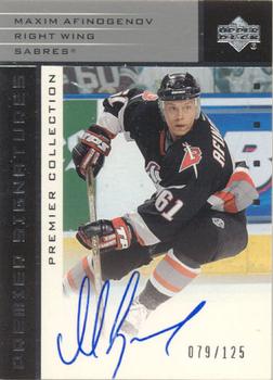 2002-03 Upper Deck Premier Collection - Signatures Silver #S-MA Maxim Afinogenov Front