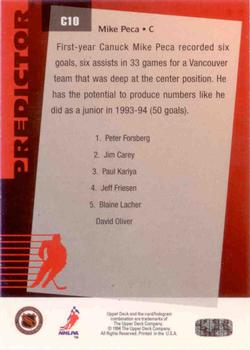 1994-95 Upper Deck - Predictors Canadian Silver Exchange #C10 Mike Peca Back