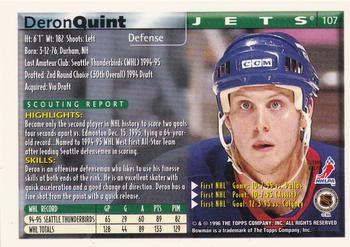 1995-96 Bowman #107 Deron Quint Back