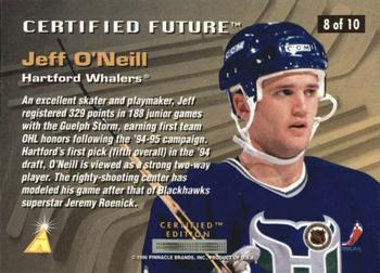 1995-96 Select Certified - Certified Future #8 Jeff O'Neill Back