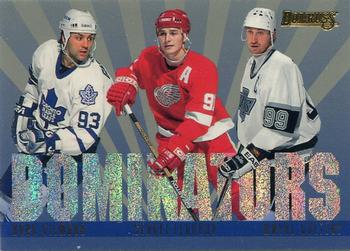 1995-96 Donruss - Dominators #5 Doug Gilmour / Sergei Fedorov / Wayne Gretzky Front