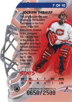 1995-96 Donruss Elite - Painted Warriors #7 Jocelyn Thibault Back