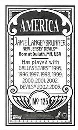 2003-04 Topps C55 - Minis America Back #125 Jamie Langenbrunner Back