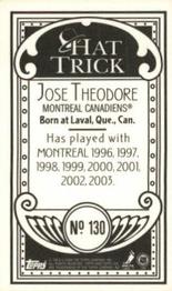 2003-04 Topps C55 - Minis Hat Trick Back #130 Jose Theodore Back