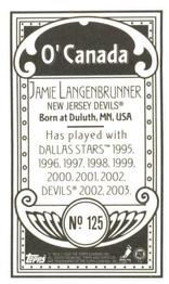 2003-04 Topps C55 - Minis O' Canada Back #125 Jamie Langenbrunner Back