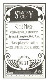 2003-04 Topps C55 - Minis Stanley Cup Back #21b Rick Nash Back