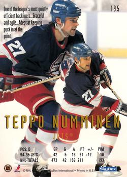 1995-96 SkyBox E-Motion #195 Teppo Numminen Back