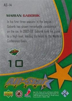 2003-04 Upper Deck - All-Star Class #AS-14 Marian Gaborik Back