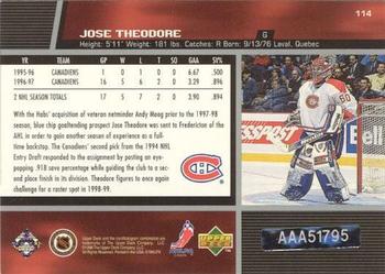 2003-04 Upper Deck - Buyback Autographs #114 Jose Theodore Back
