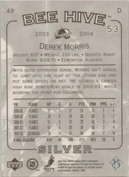 2003-04 Upper Deck Beehive - Silver #49 Derek Morris Back