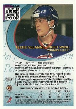 1995-96 Finest - Refractors #155 Teemu Selanne Back