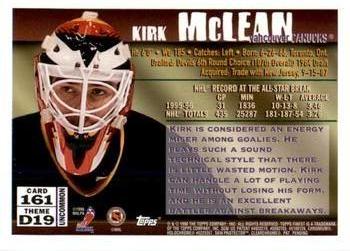 1995-96 Finest - Refractors #161 Kirk McLean Back