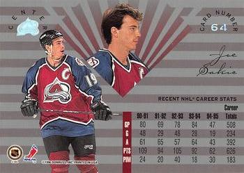 1995-96 Leaf Limited #64 Joe Sakic Back