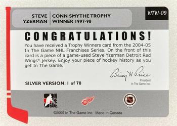 2004-05 In The Game Franchises US West - Trophy Winners #WTW-09 Steve Yzerman Back