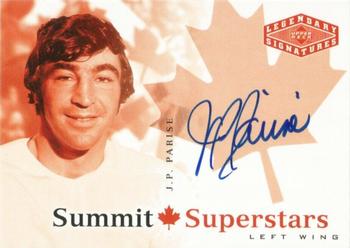 2004-05 UD Legendary Signatures - Summit Superstars Autographs #CDN-JP J.P. Parise Front