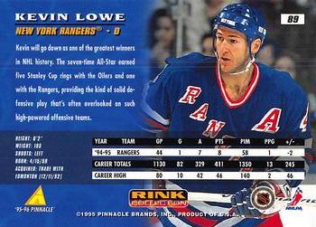 1995-96 Pinnacle - Rink Collection #89 Kevin Lowe Back