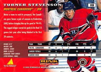 1995-96 Pinnacle - Rink Collection #115 Turner Stevenson Back
