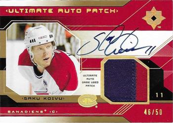 2004-05 Upper Deck Ultimate Collection - Patch Autographs #UPA-SK Saku Koivu Front