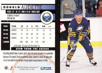 1995-96 SkyBox Impact #14 Donald Audette Back