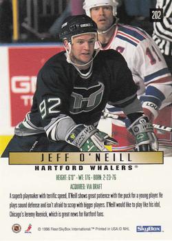 1995-96 SkyBox Impact #202 Jeff O'Neill Back