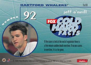 1995-96 SkyBox Impact - NHL on FOX #11 Jeff O'Neill Back