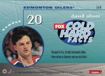 1995-96 SkyBox Impact - NHL on FOX #3 David Oliver Back