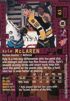 1995-96 Stadium Club #63 Kyle McLaren Back