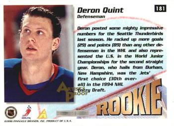 1995-96 Summit - Artist's Proofs #181 Deron Quint Back