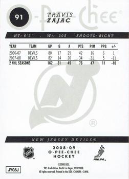 2008-09 O-Pee-Chee - Metal #91 Travis Zajac  Back