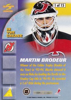1995-96 Summit - In the Crease #1 Martin Brodeur Back