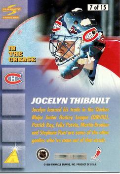 1995-96 Summit - In the Crease #7 Jocelyn Thibault Back