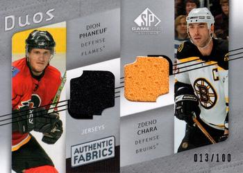 2008-09 SP Game Used - Authentic Fabrics Duos #AF2-PC Dion Phaneuf / Zdeno Chara  Front