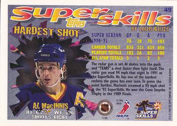1995-96 Topps Super Skills #49 Al MacInnis Back