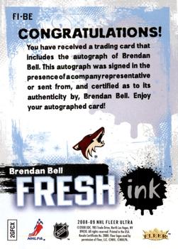 2008-09 Ultra - Fresh Ink #FI-BE Brendan Bell  Back