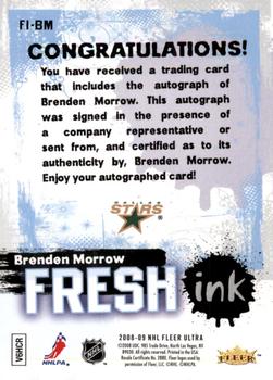 2008-09 Ultra - Fresh Ink #FI-BM Brenden Morrow  Back